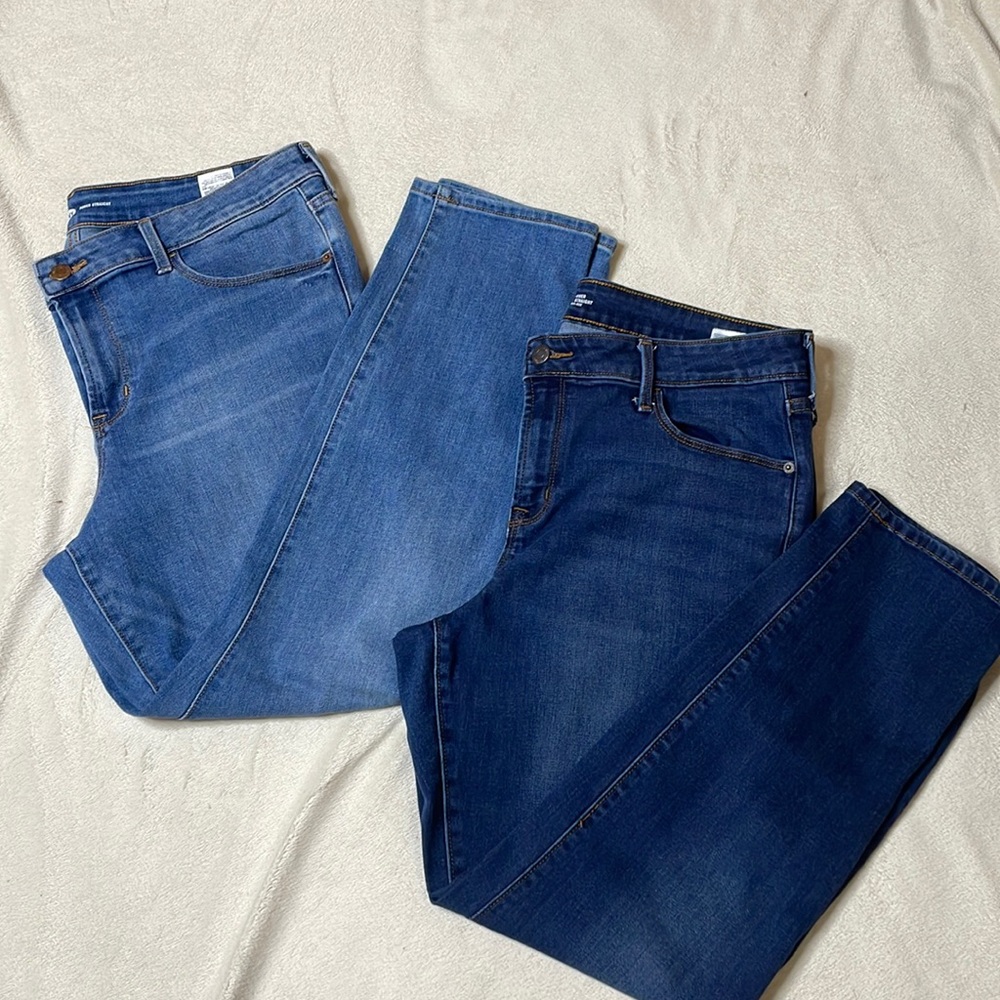 Two pairs of Old Navy mid-rise power slim straight.  Size 14 short.  EUC